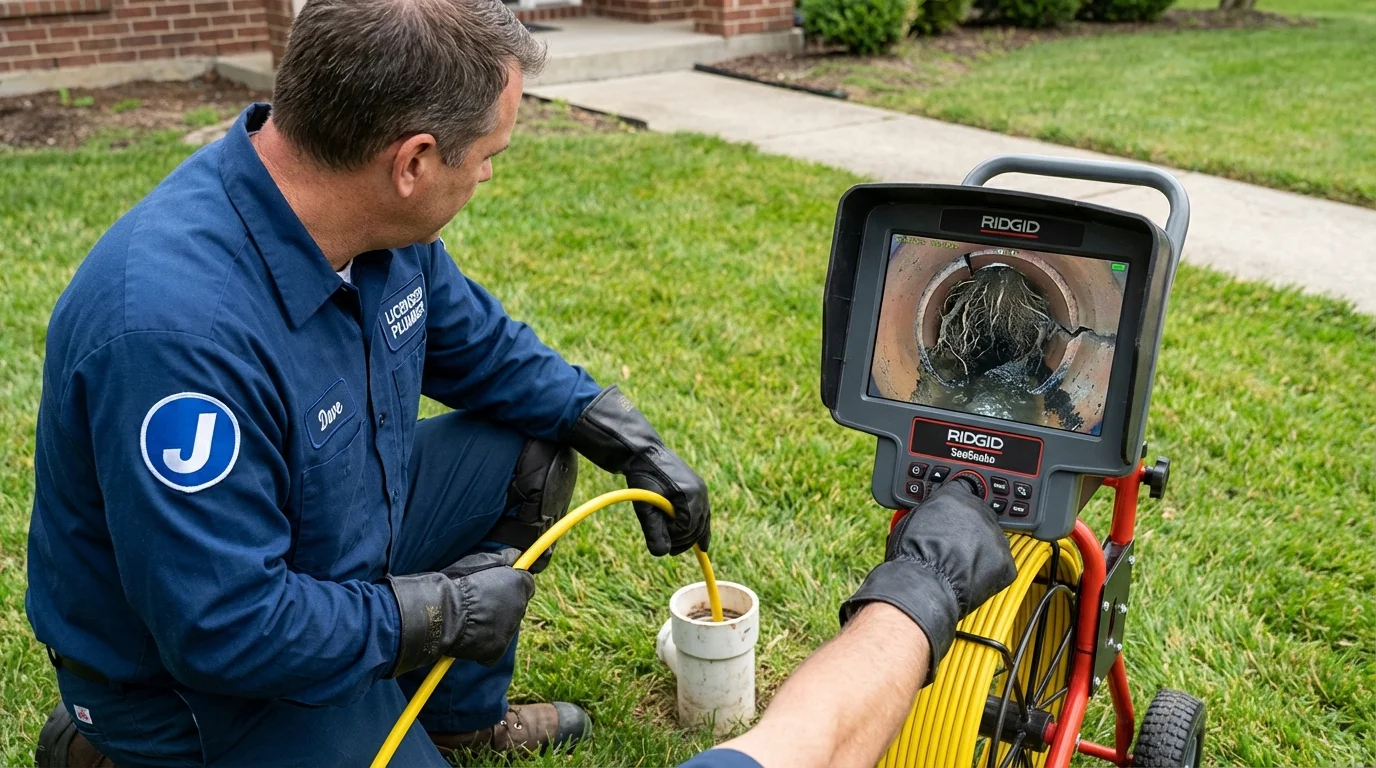 Sewer camera inspection being performed by Johns Plumbing LLC in Auburndale