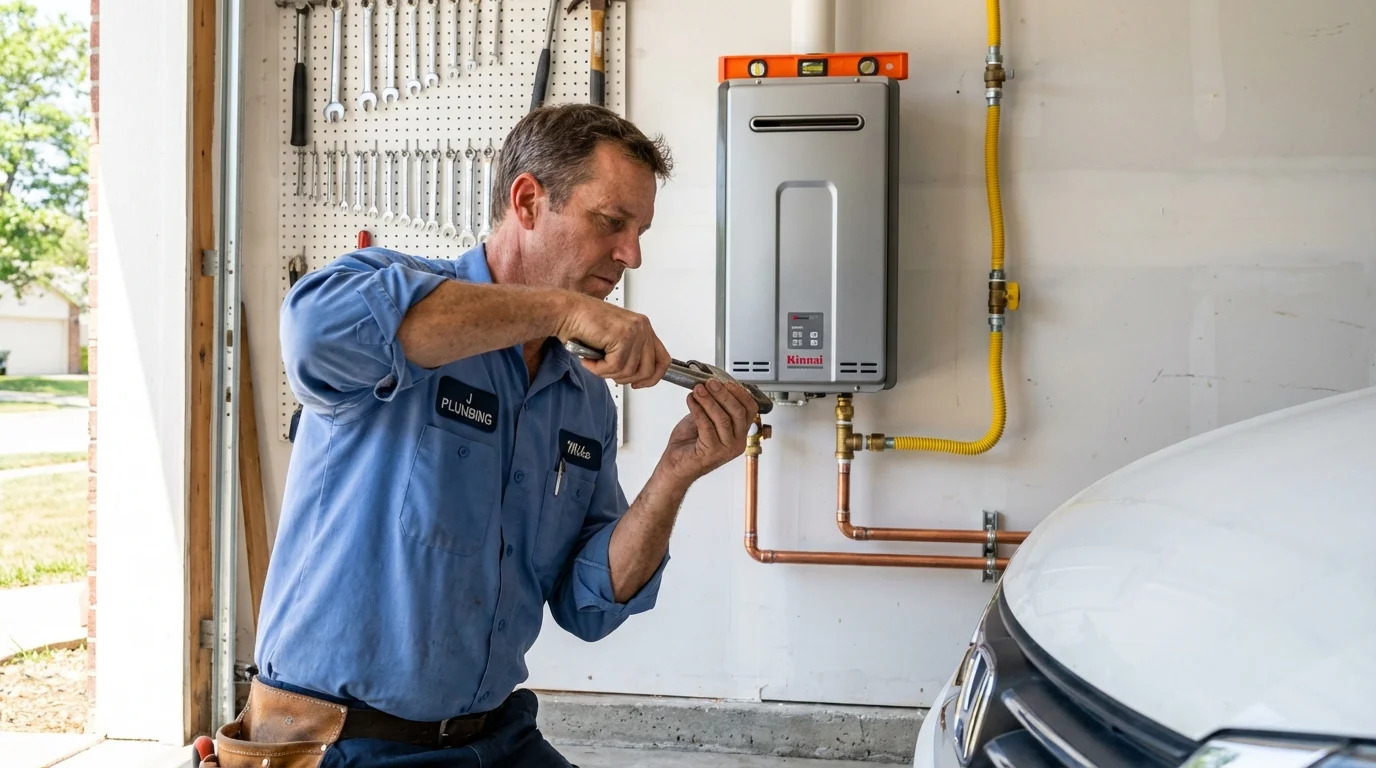Tankless water heater installation by a Johns Plumbing LLC plumber in Auburndale